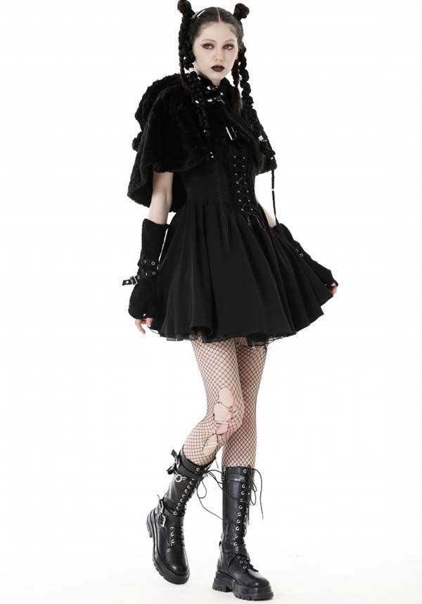 Stylish Black Bear-inspired Lolita Cape for a Dark Whimsical Look