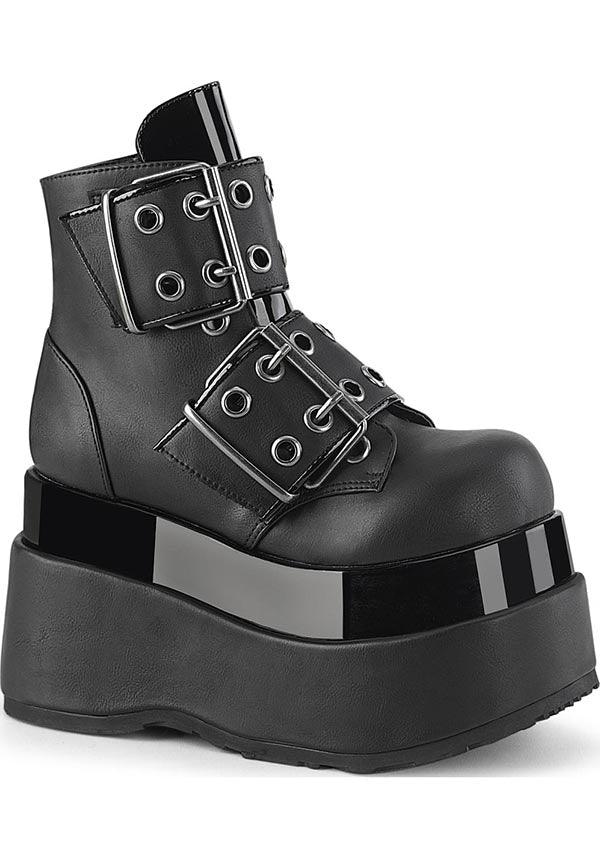 BEAR-104 Platform Boots in Black Vegan Leather (Faulty, Final Sale)