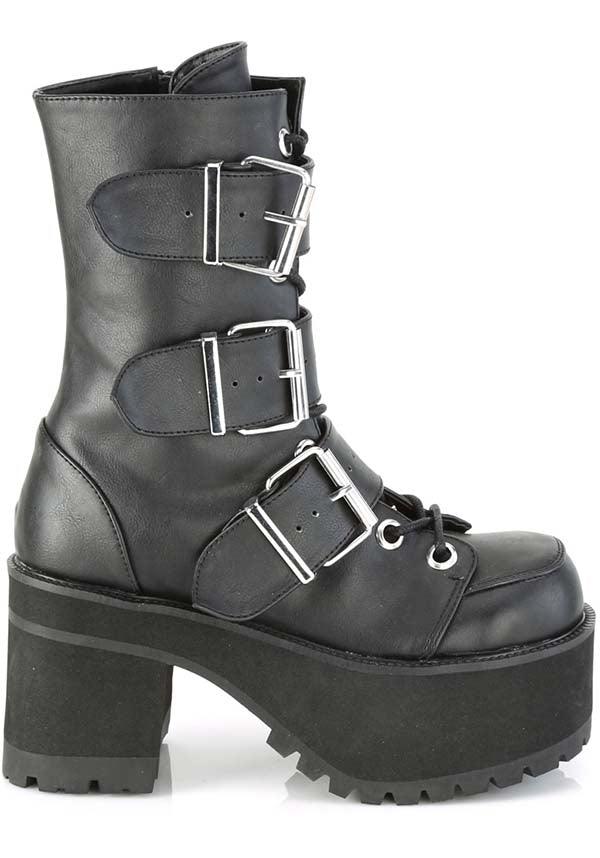 PREORDER: Black RANGER-308 Platform Lace-Up Ankle Boots