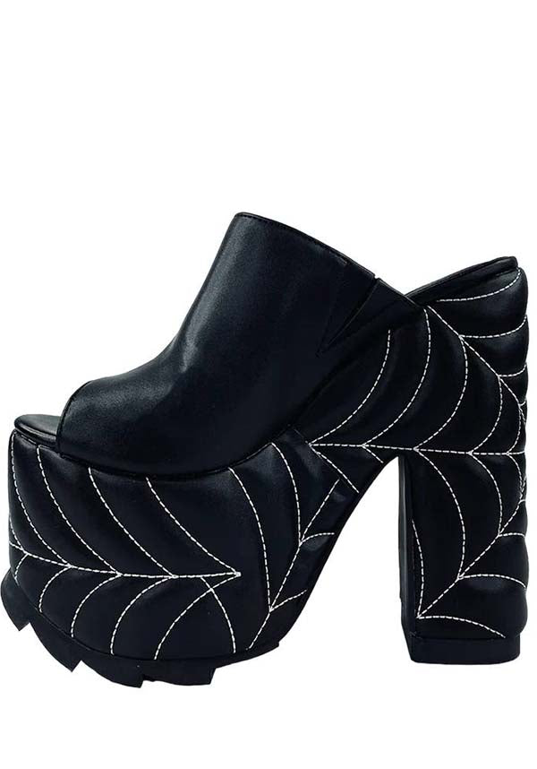YRU Dream Spider Web Design Women's Platform Heels for Stylish Wear