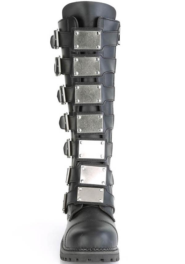 RIOT-21MP Unisex Black Knee High Steel Toe Boots - Preorder Available