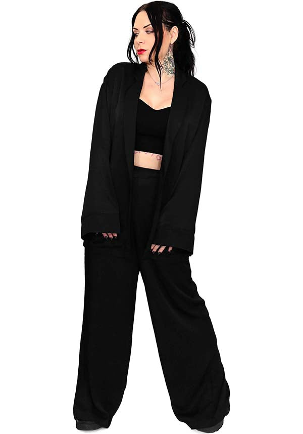 Foxblood Kori Comfortable Wide - Leg Pants for Lounge and Office