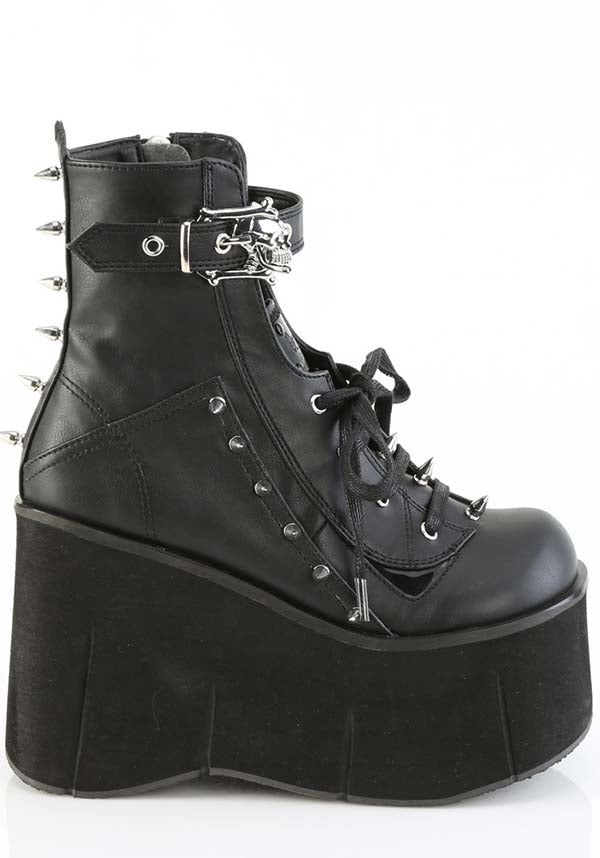 Demonia KERA - 150 Black Platform Lace - Up Front Ankle Boots [Pre - order]