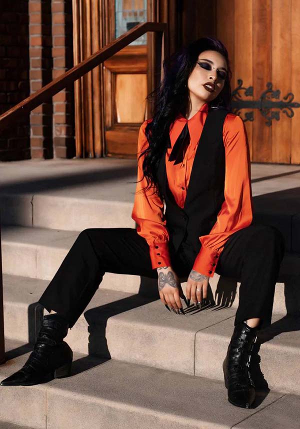 Lively Ghosts' Fashionable Jigsaw Black Vest for the Stylish