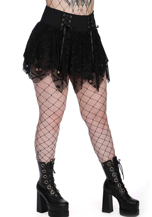 Banned Alternative's Black Miss Misery Edgy Mini Skirt