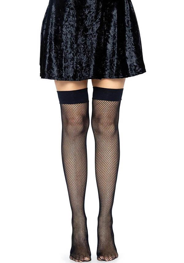 Leg Avenue Black Joy Fishnet Thigh-High Stockings - Stylish & Durable