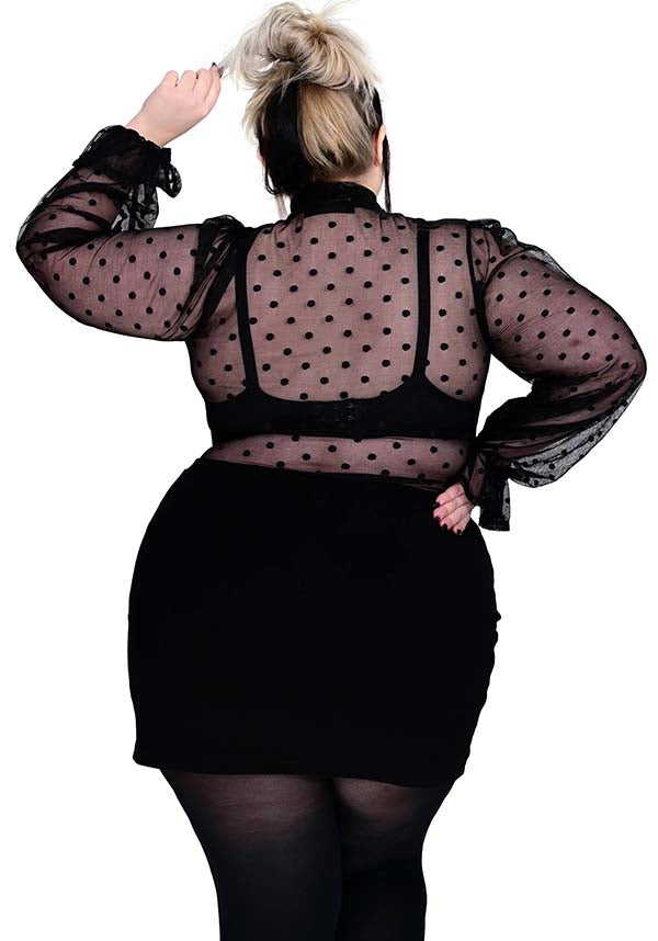 Foxblood's Jules Polka Dot Mesh Holiday Women's Top