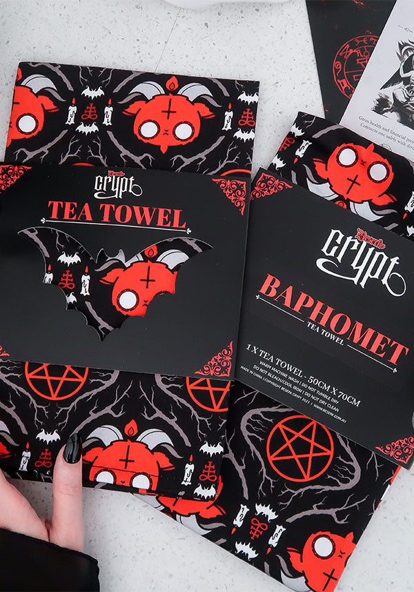 Baphomet Design Gothic Tea Towel for Kitchen Use