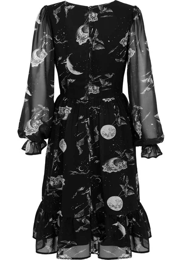 Hell Bunny's Celestial Mini Dress with Star Sign Graphics