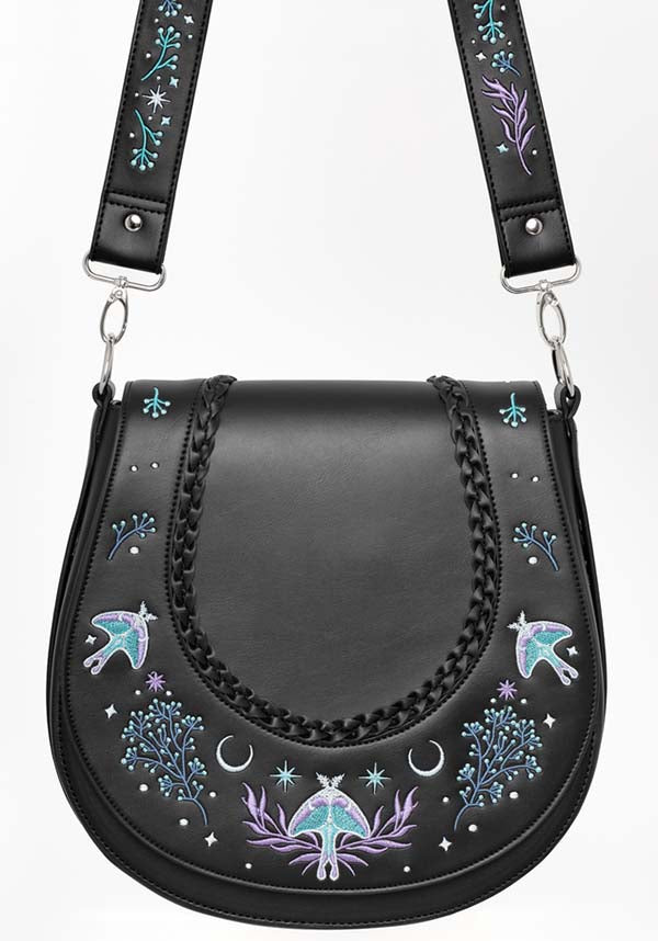 Restyle Enchanted Moonglow Embroidered Saddle Bag for Mystical Lovers