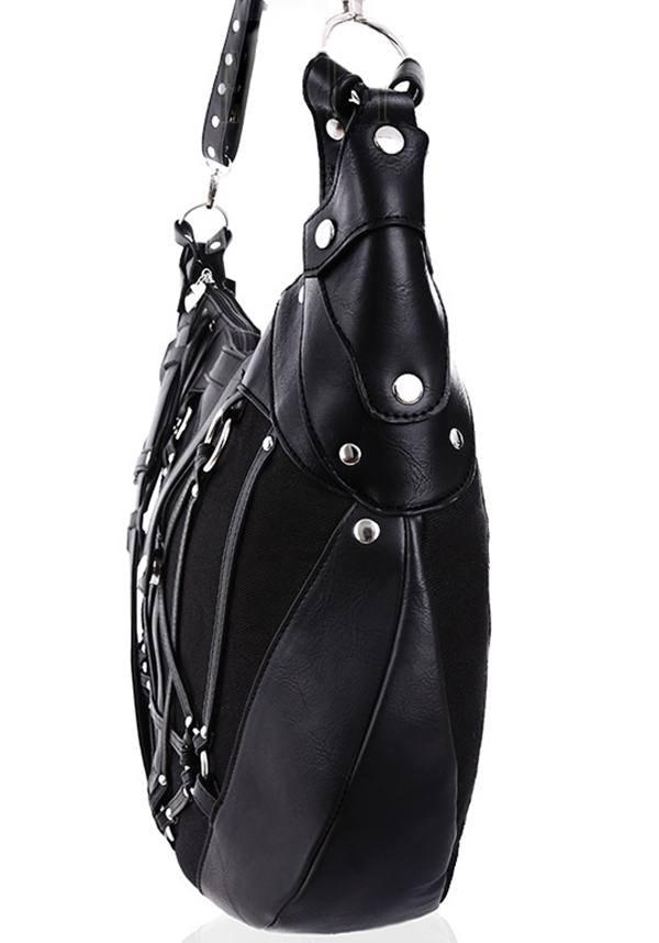 Restyle Pentagram Design Denim and Faux Leather Hobo Tote Bag
