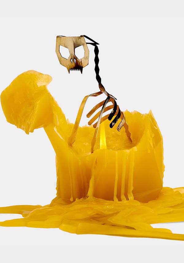 Kisa Cat-Shaped Candle in Mustard Yellow Color
