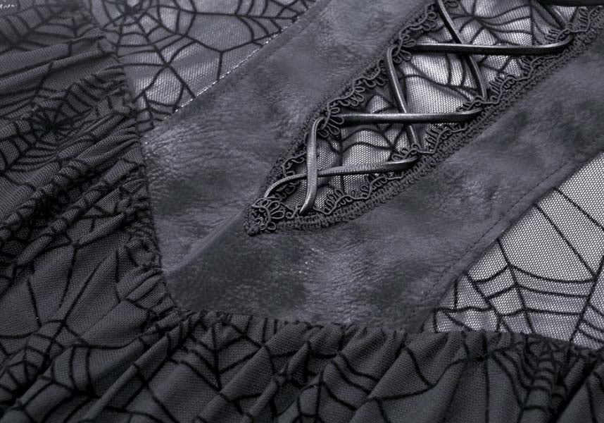 Edgy Punk Style Spider Mesh Women's Dress