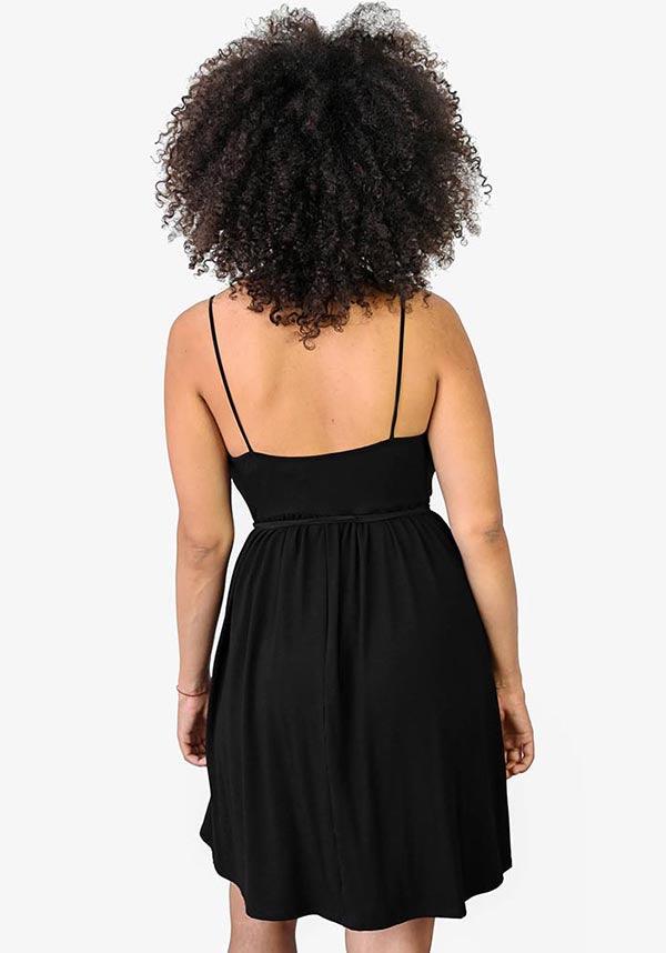 Lollirot Adjustable Strap and Tie Front Baby Doll Dress for Women