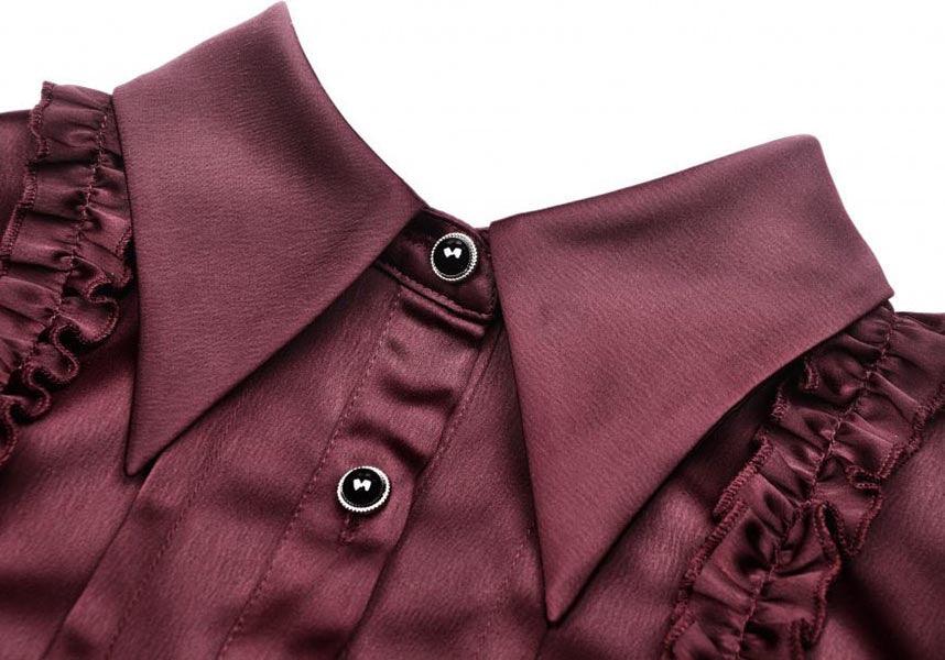 Stylish Red Wine Diamond Women's Top - Ideal for Corporate Look