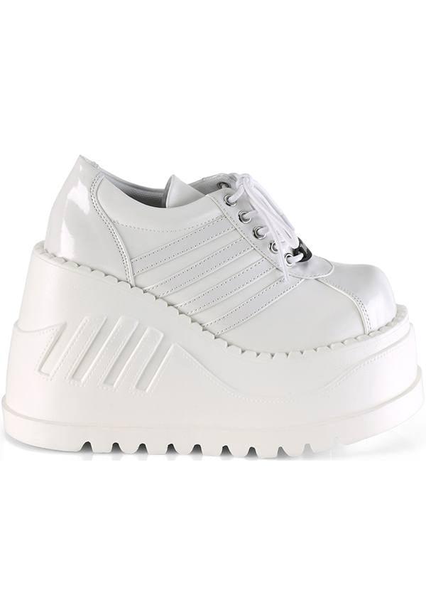 PREORDER - White STOMP-08 Wedge Platform Lace-Up Oxford Shoes