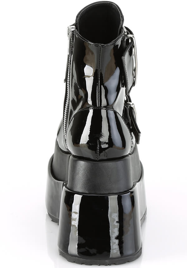 BEAR-104 Black Patent Platform Ankle Boots - Preorder Now