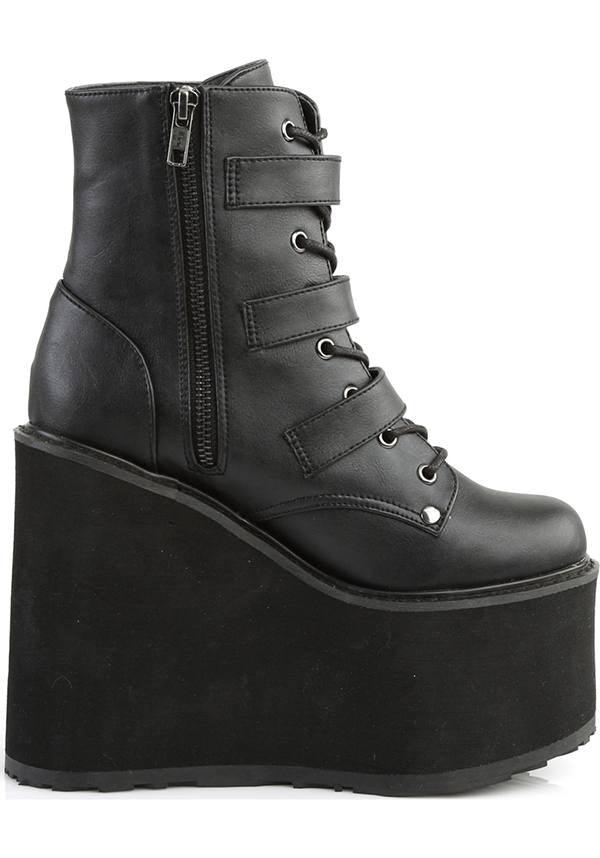 Demonia Pre-order Platform Ankle Boots - SWING-103 in Classic Black