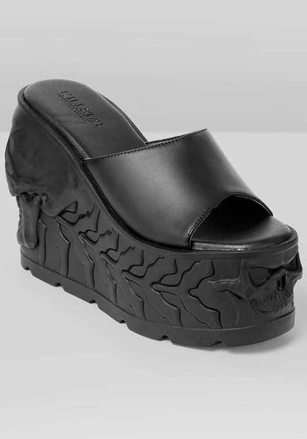 Doom-themed Platform Sliders for Women - Fashionable and Stylish Footwear