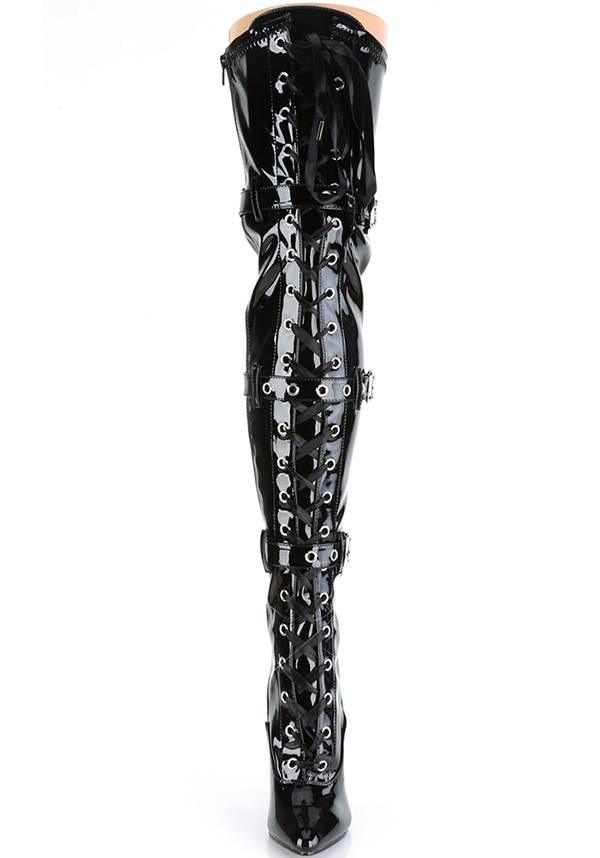 SEDUCE-3028 Black Patent Pre-ordered Thigh High Fashion Boots