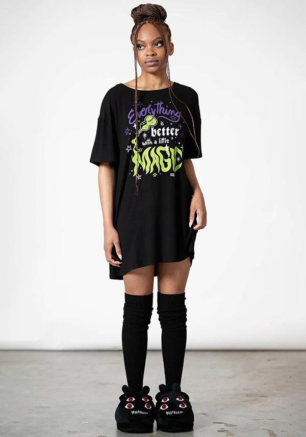 Magic Rest Soft & Stretch T-Shirt Dress with Inspiring Print