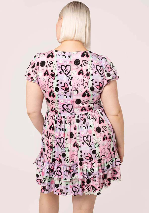 Robbie Mini Dress | A Stylish Collaboration by Hell Bunny and Smiley® Originals