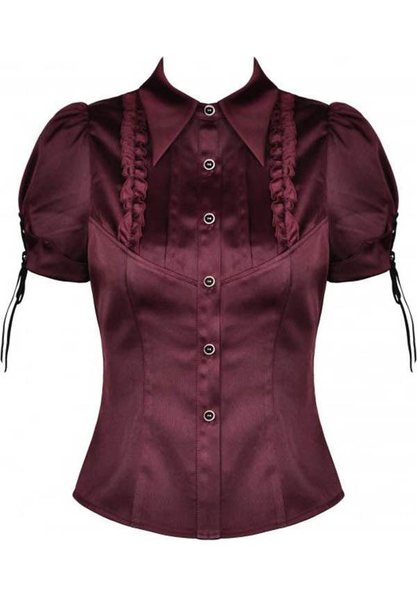 Stylish Red Wine Diamond Women's Top - Ideal for Corporate Look