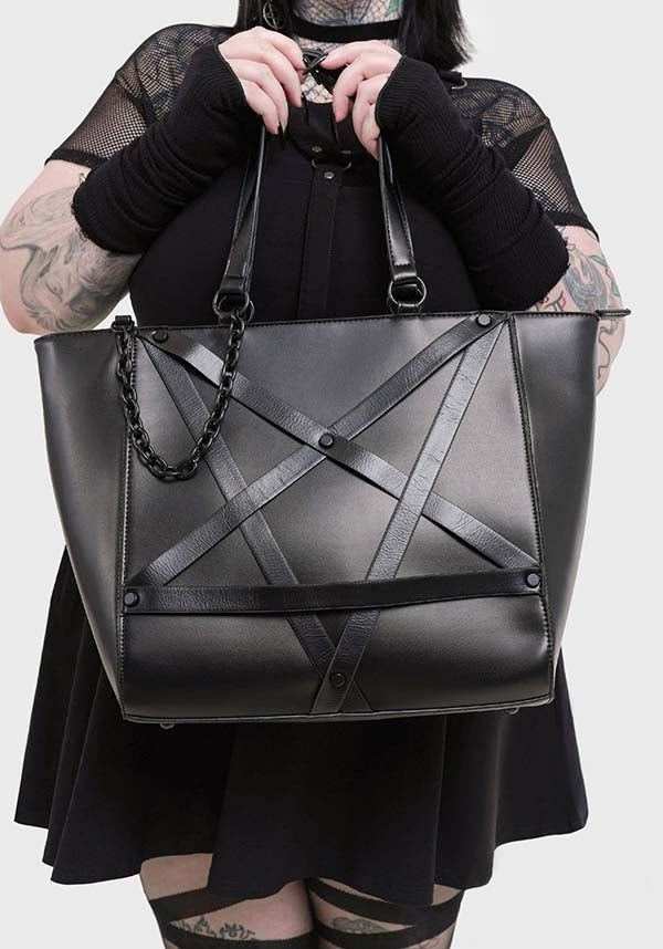 The Krypt Fashionable Polyurethane Bag with Pentagram Design