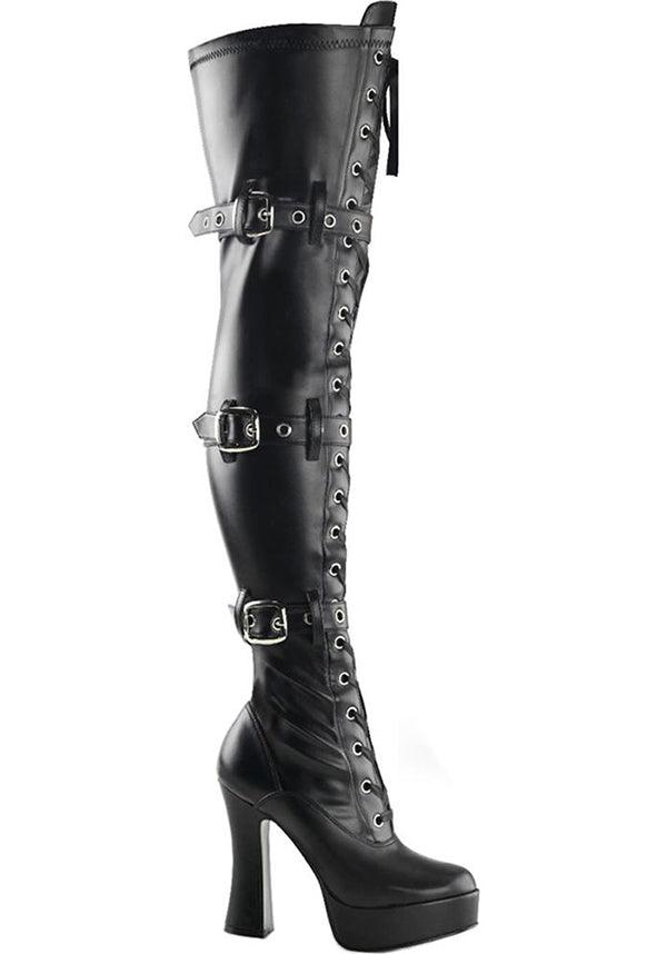 ELECTRA-3028 Black Thigh High Boots - Preorder Exclusive