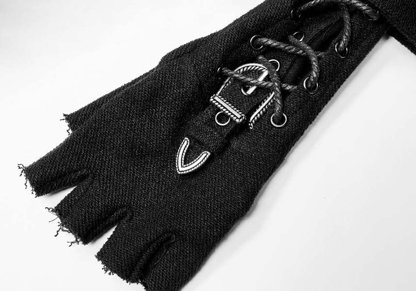 Last Breath Fingerless Gothic Style Gloves for an Eye - Catching Outfit