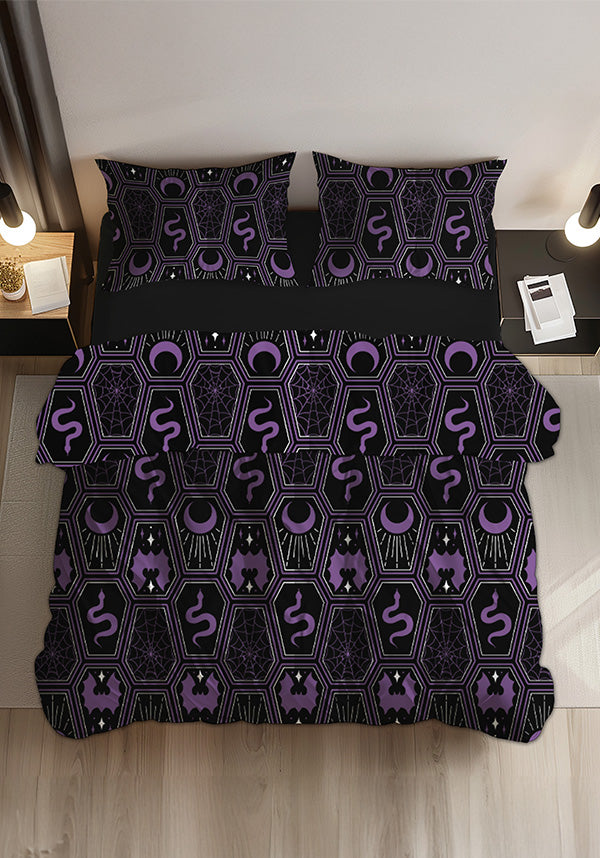 Basilisk Moon Mysterious Queen Quilt Set with Spooky Designs