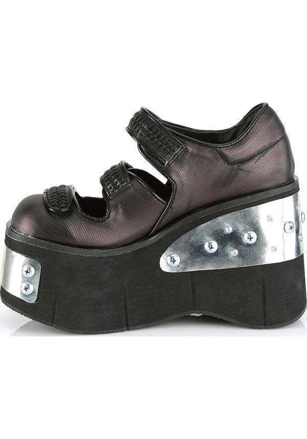 PREORDER: KERA-13 Black/Pewter Metal Plated Platform Shoes