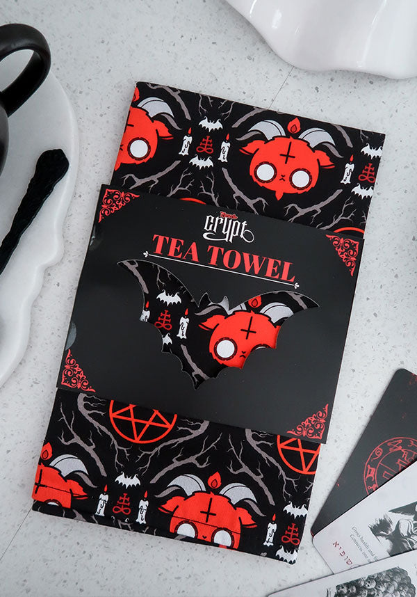 Baphomet Design Gothic Tea Towel for Kitchen Use