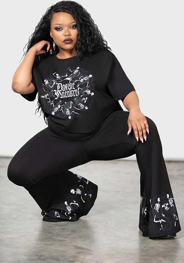 La Danse Flared Cotton Pants with Skeleton Print