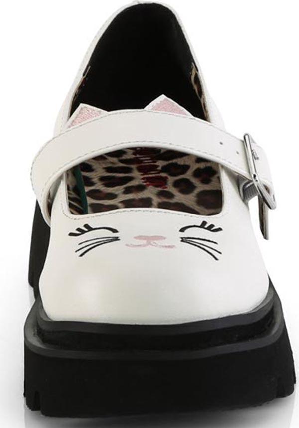RENEGADE-56 White Flats Preorder - Stylish Maryjane Shoes