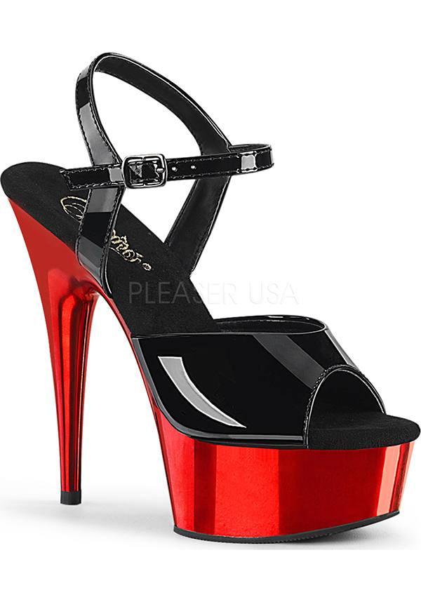PREORDER! DELIGHT-609 Patent Black/Red Platform Shoes
