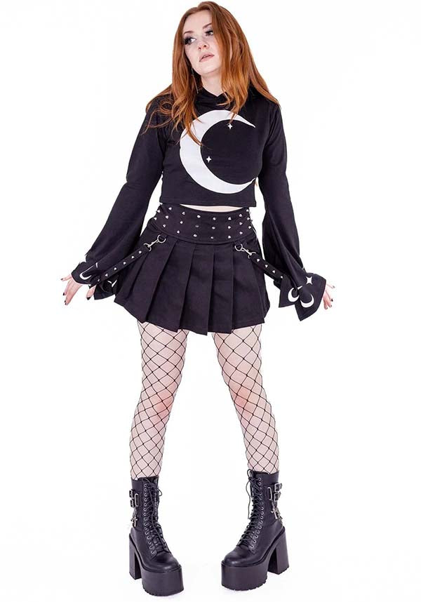 Selene Hooded Top by Poizen Industries - A Celestial Fashion Piece