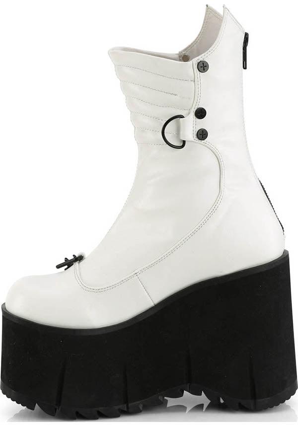 PRE-ORDER KERA-130 Platform Boots in Stylish White