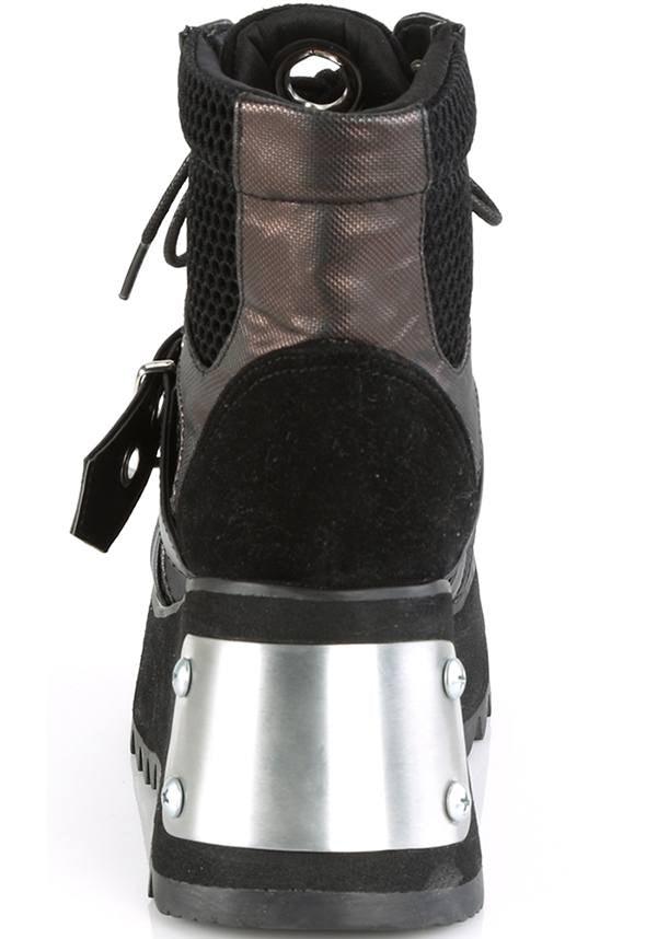 Black Demonia Lace - Up Platform Ankle Boots [Pre - order]