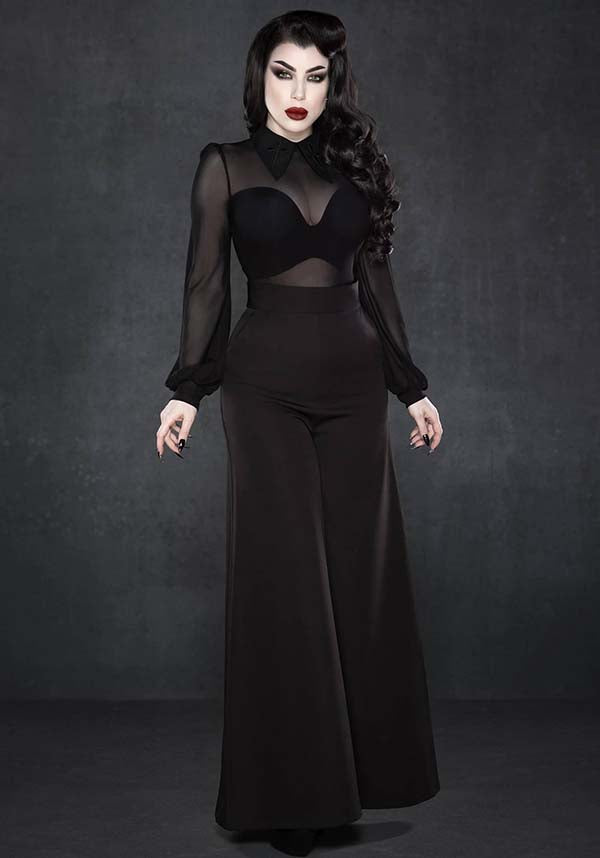 Black Palazzo Pants - Comfortable High - Waisted Wide - Leg Style