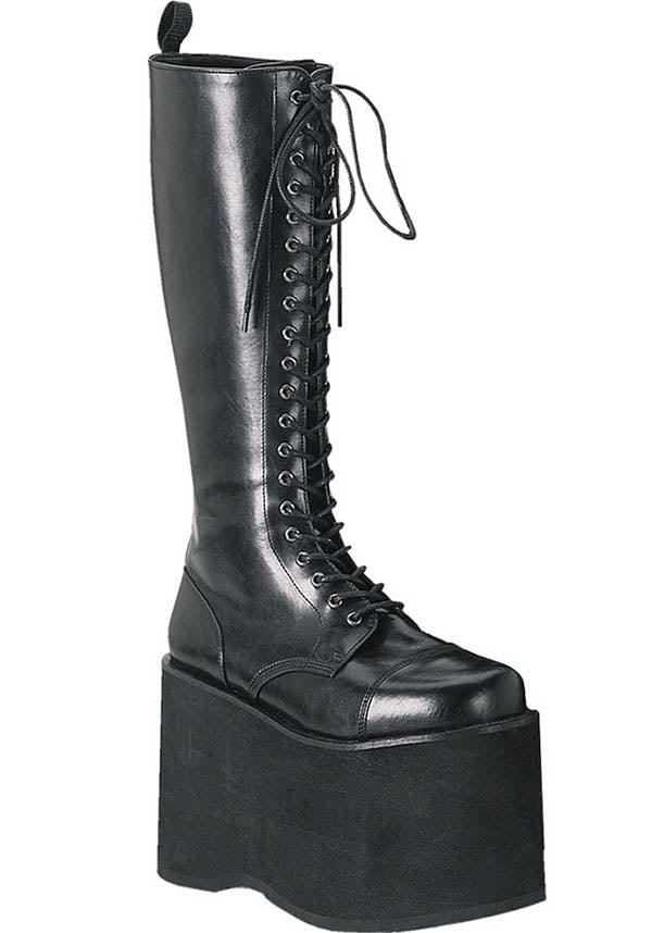 Demonia MEGA - 602 Black Knee - High Platform Boots for Goth Punk Cyber Style (Pre - Order)