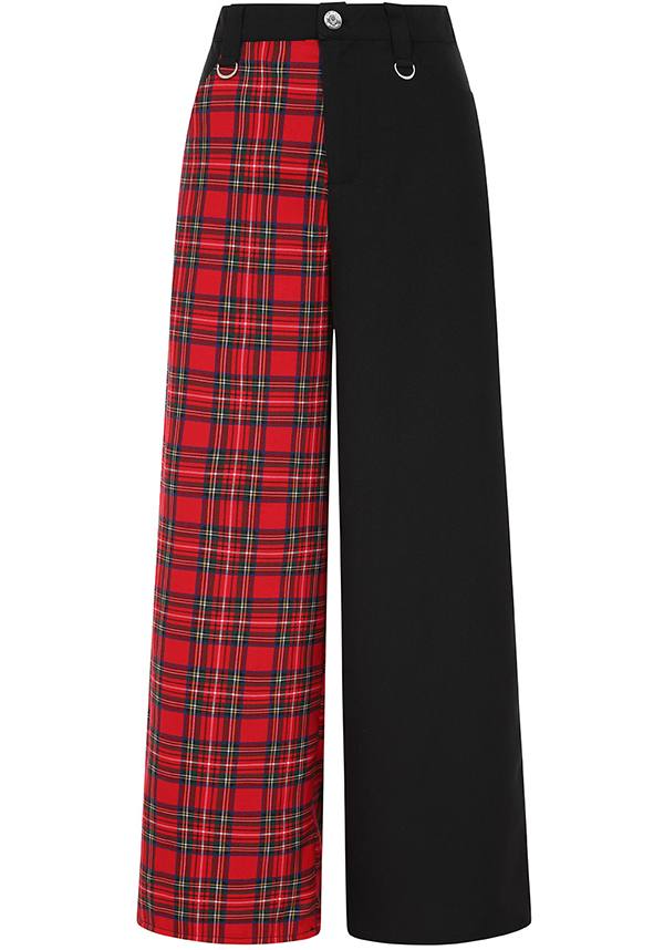 Banned Alternative Babylon Red/Black Wide-Leg Punk Style Pants