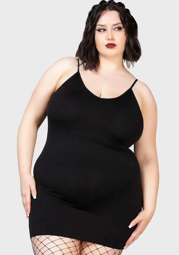 Sultrate Adjustable Straps V-Neck Stretch Slip Dress