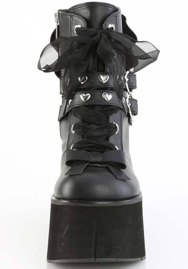 Demonia KERA-55 Black Platform Pre-order Ankle Boots - Ideal Alternative Footwear