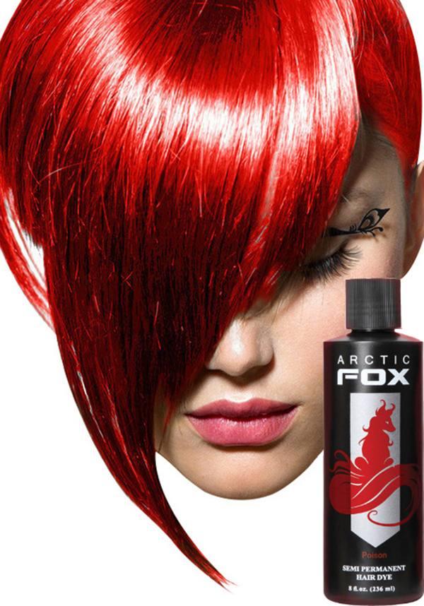 Arctic Fox Poison Semi - Permanent Hair Colour, 236ml Fiery Red