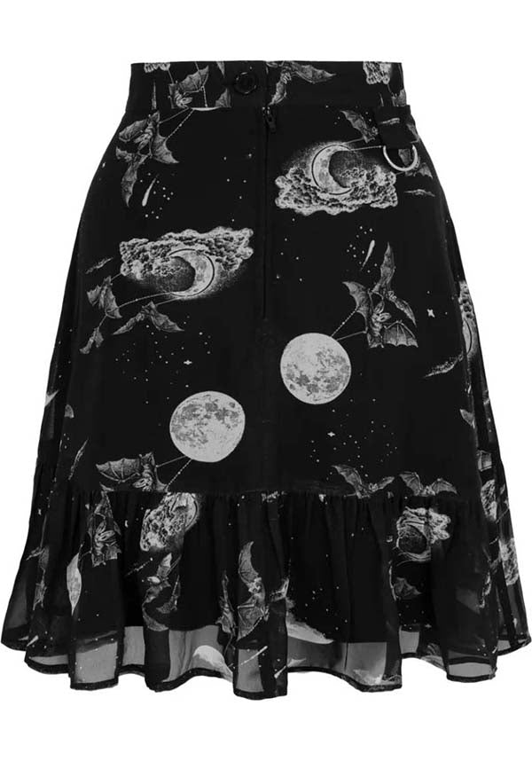 Hell Bunny's Enchanting Night Sky Printed Chiffon Mini Skirt