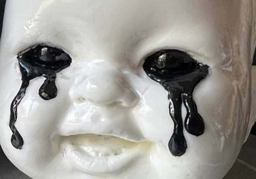 White Doll Head Planter for Home and Garden Decor
