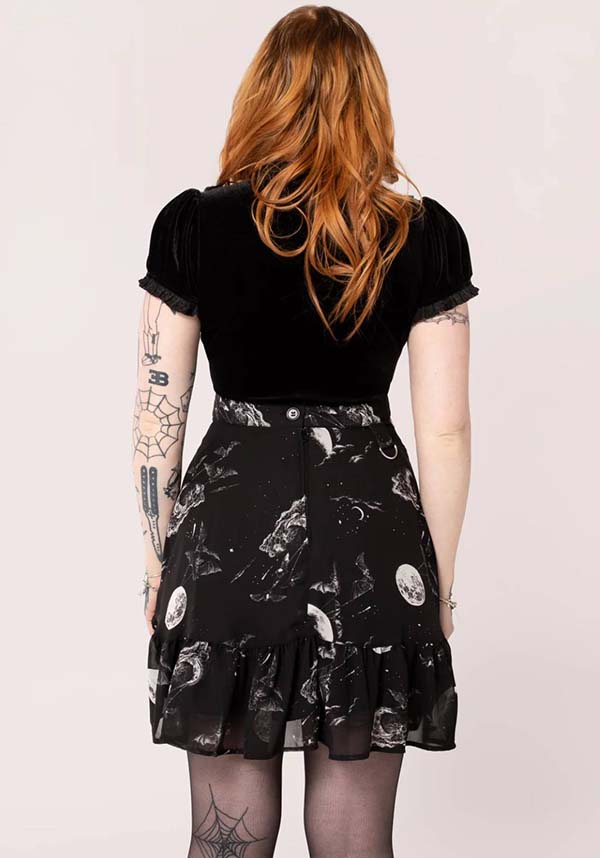 Hell Bunny's Enchanting Night Sky Printed Chiffon Mini Skirt