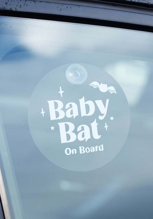 Gothic Baby Bat Window Sign for Safe Driving Promotion