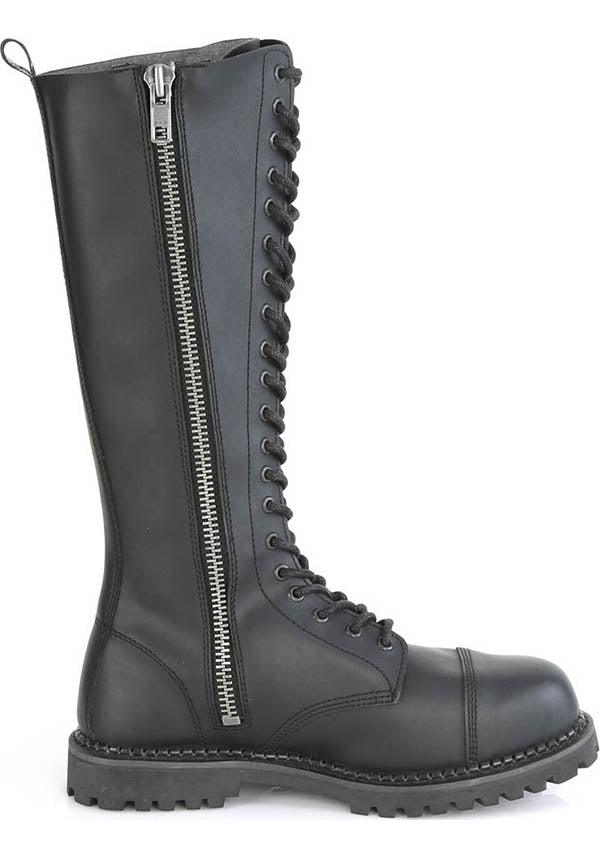 RIOT-20 Black Gothic Knee High Boots [Preorder]
